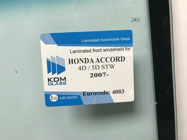 HONDA  ACCORD 2008-  KDM-ДД (ВЫСОТА КОЗЫРЬКА 195) Стекло лобовое  