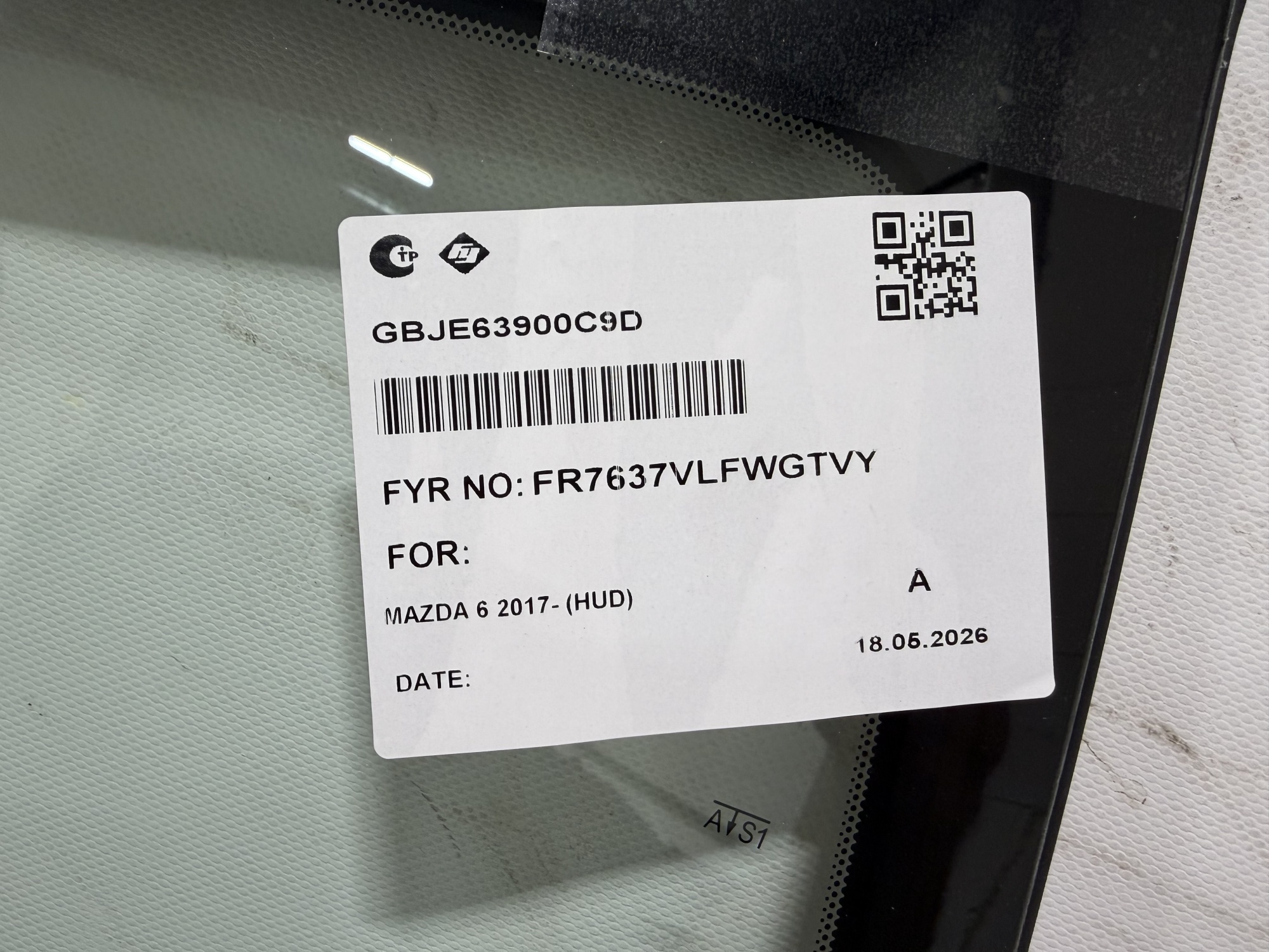 MAZDA 6    2012-  FYG ПРОЕКЦИЯ АКУСТИК ДД (РЕСТ 2018-) ОБОГРЕВ ДВОРНИКОВ Стекло лобовое