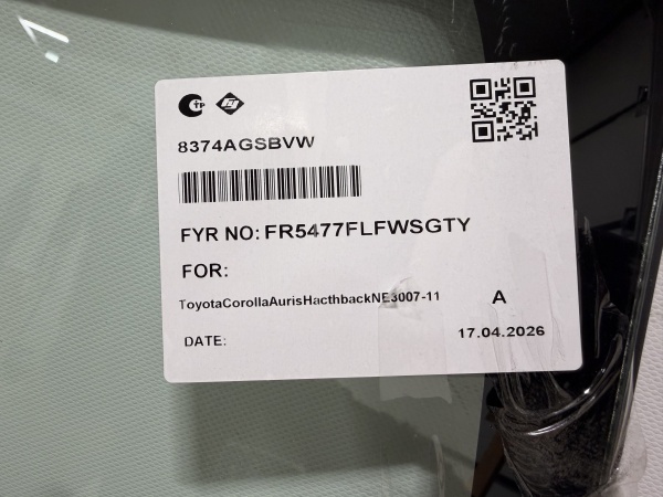 TOYOTA AURIS 5D HBK 2007-  FYG ПЯТАК ПРАВЫЙ РУЛЬ МОЛДИНГ Стекло лобовое 