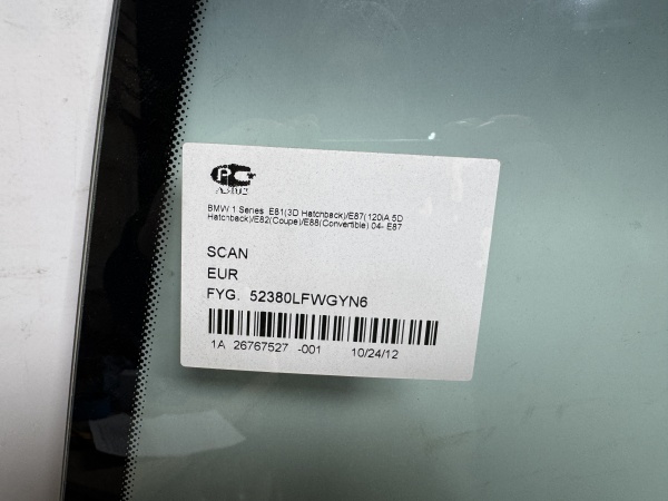 BMW 1-SERIA E87/81  2004-  FYG- датчик дождя(место) СЕРАЯ ПОЛОСА Стекло лобовое